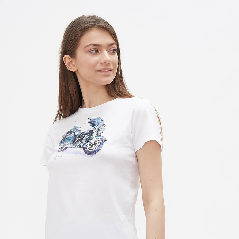 Футболка c принтом Мотоцикл