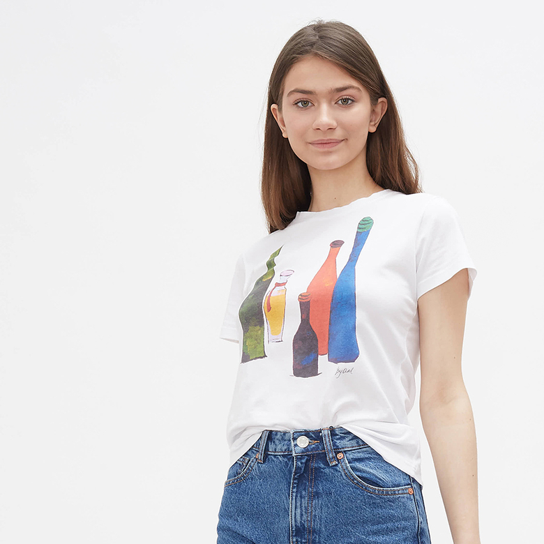 Футболка c принтом Бутылки