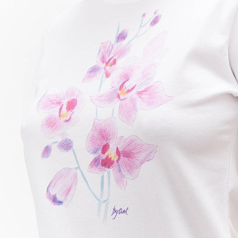 Футболка c принтом Орхидеи