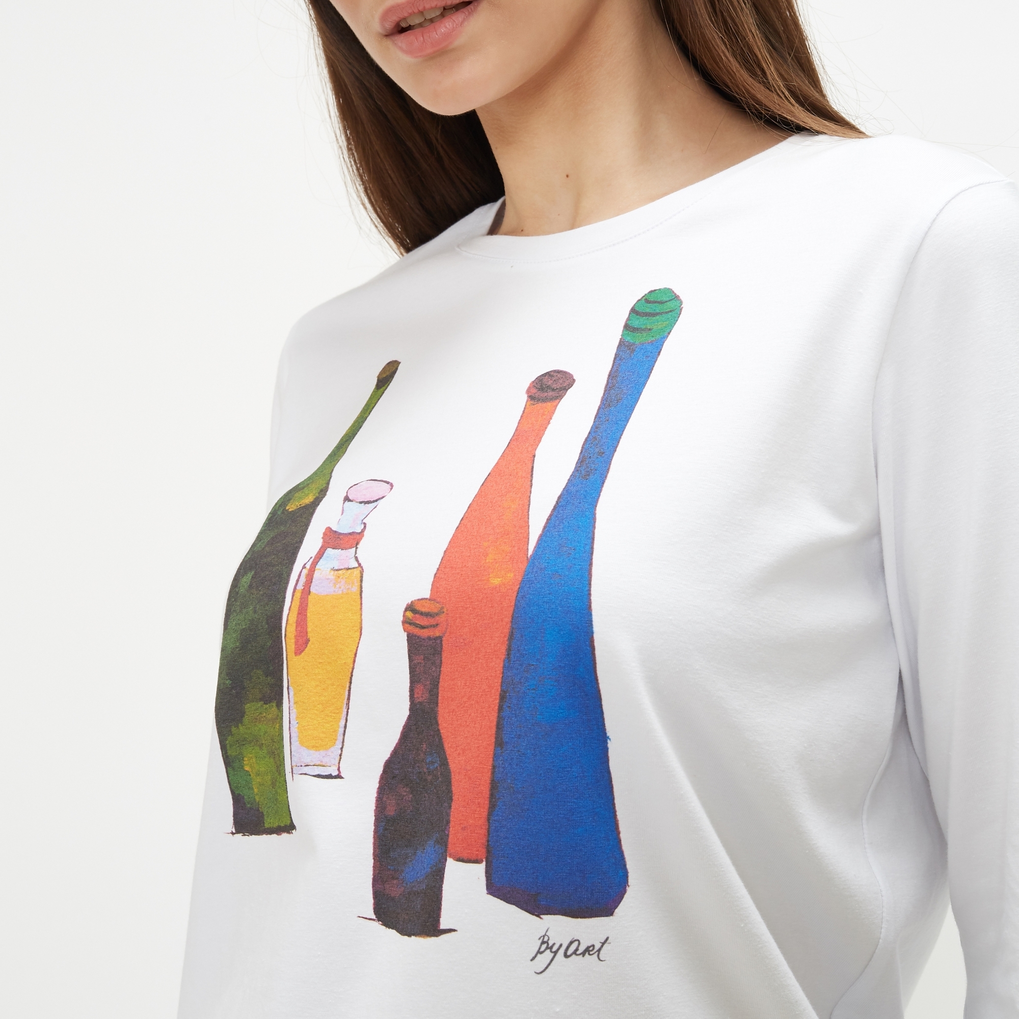 Лонгслив c принтом Бутылки