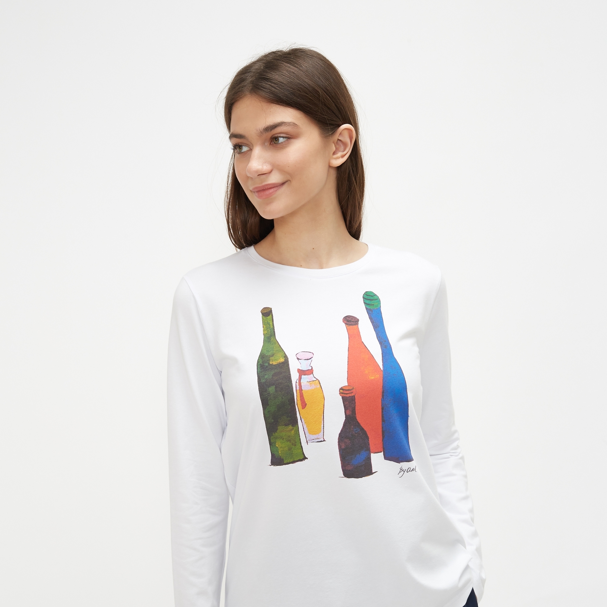 Лонгслив c принтом Бутылки