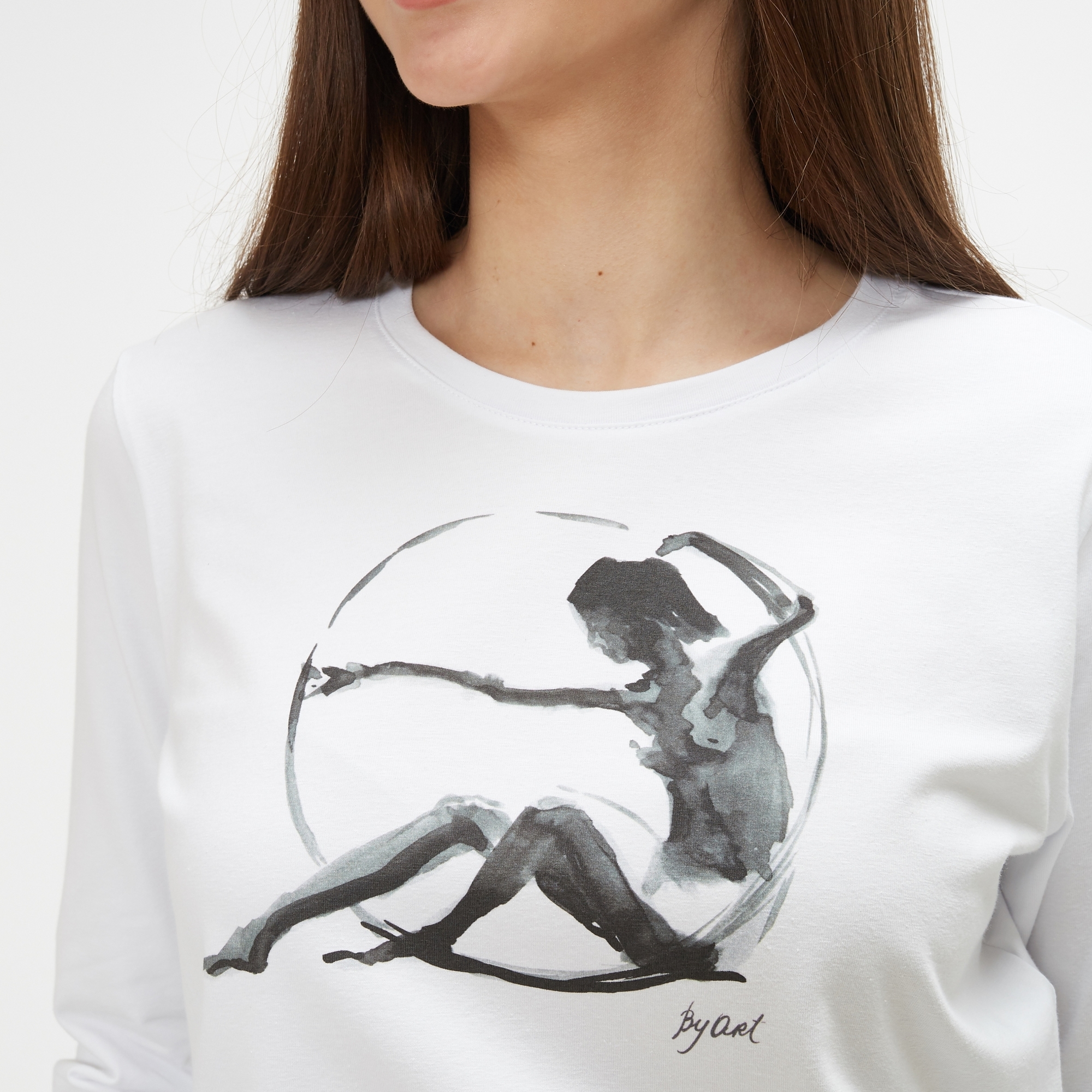 Лонгслив c принтом Гимнастка