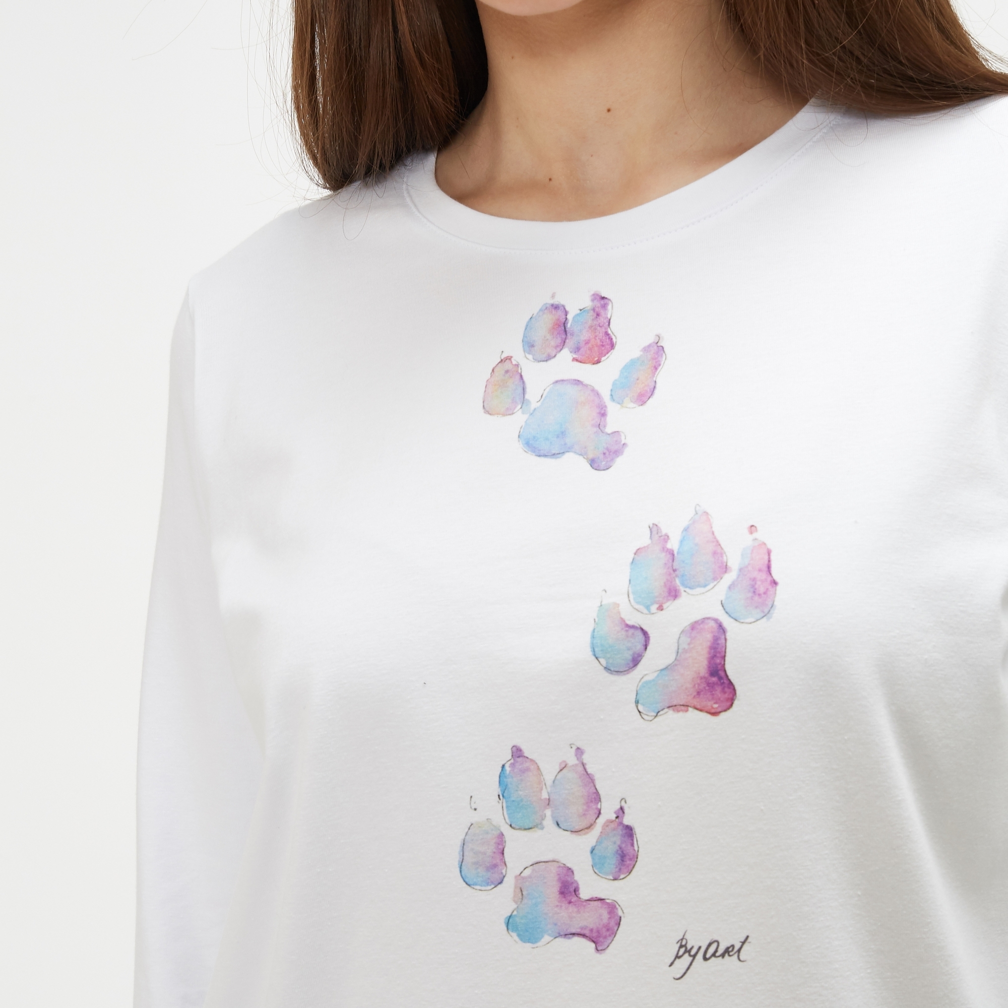 Лонгслив c принтом Следы