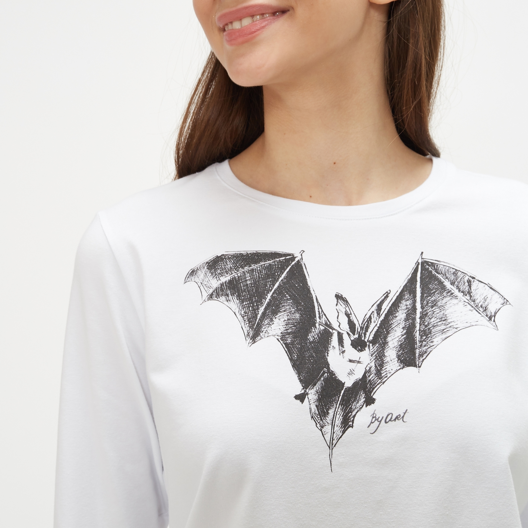 Лонгслив c принтом Летучая мышь