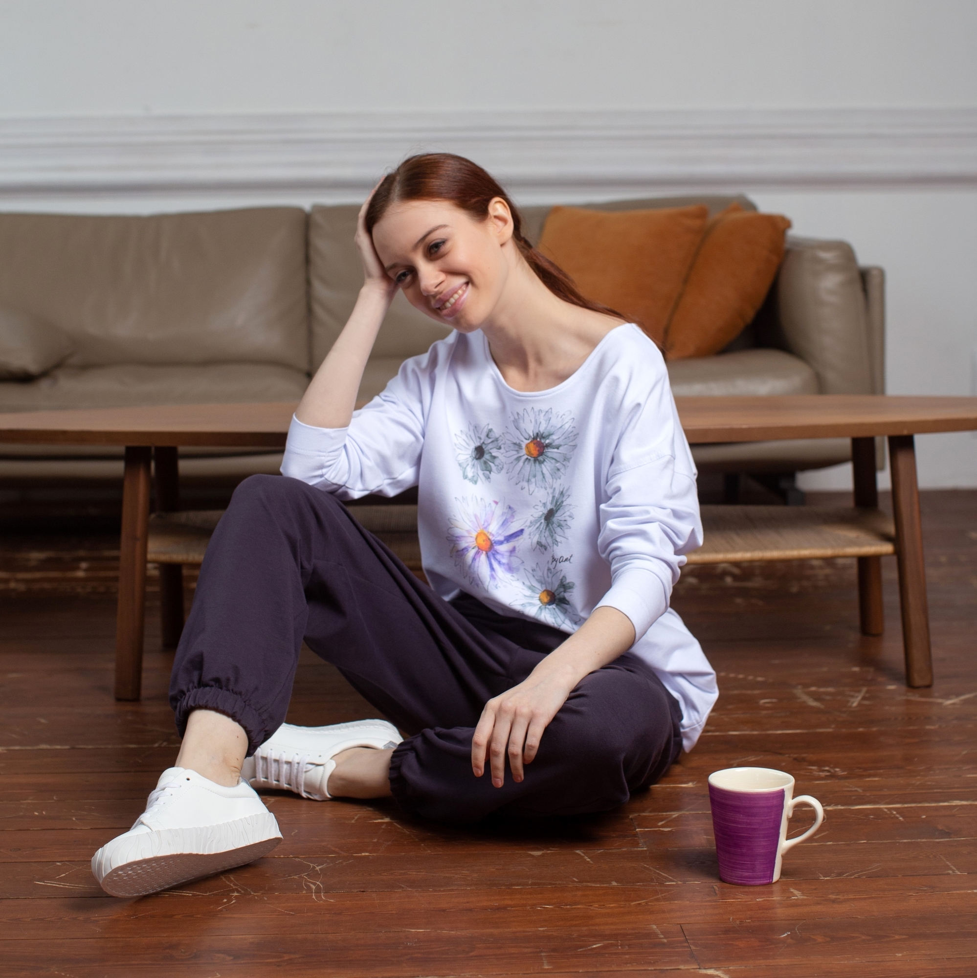 Брюки джоггеры цвет графит