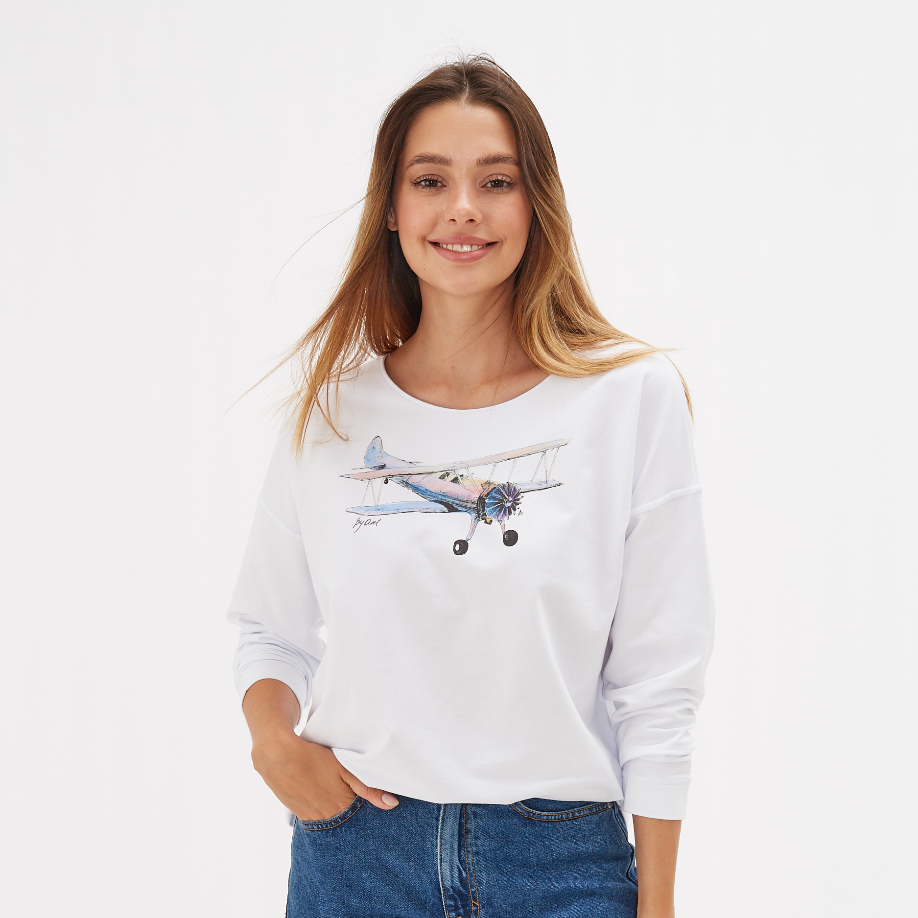 Свитшот с принтом Самолет