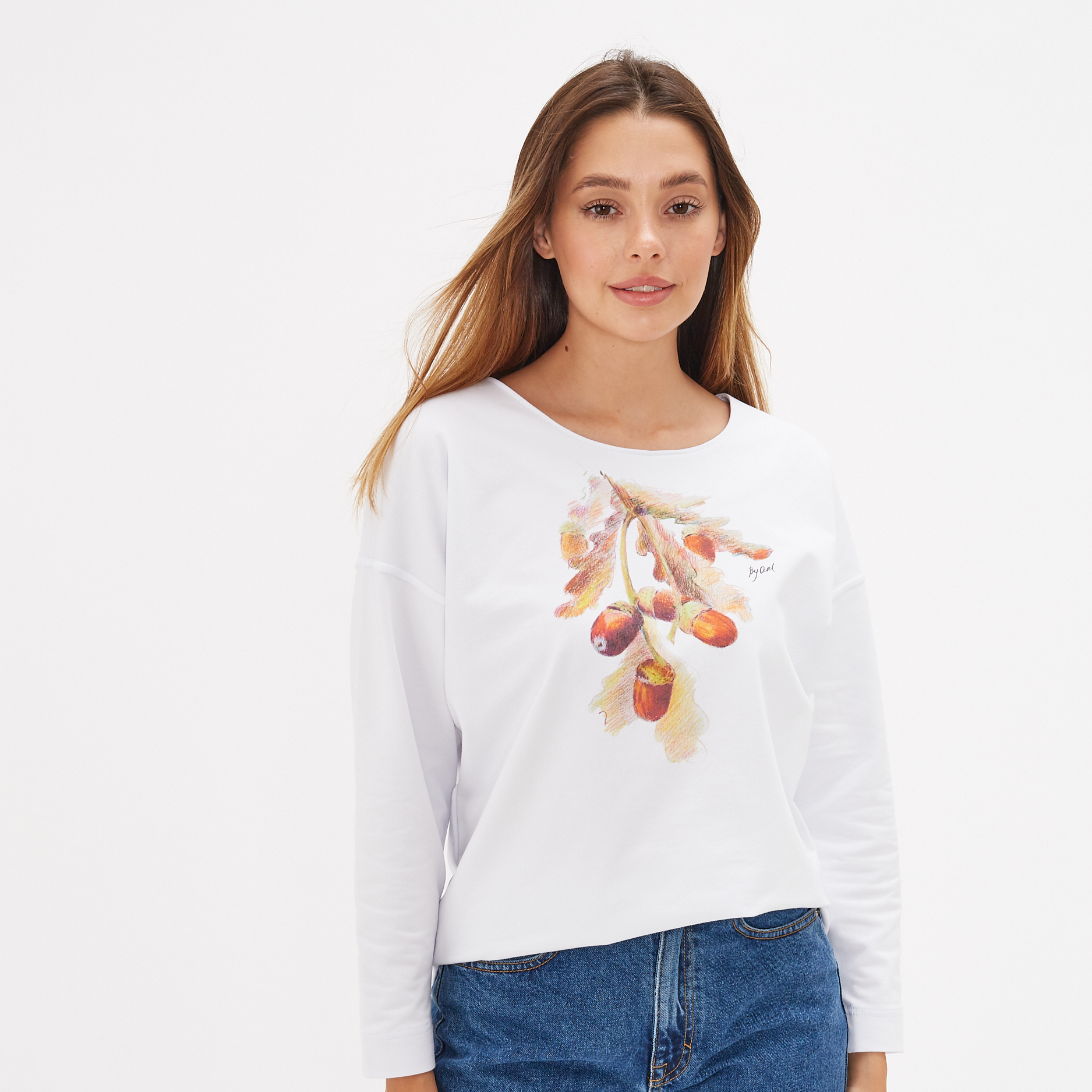 Свитшот с принтом Желуди