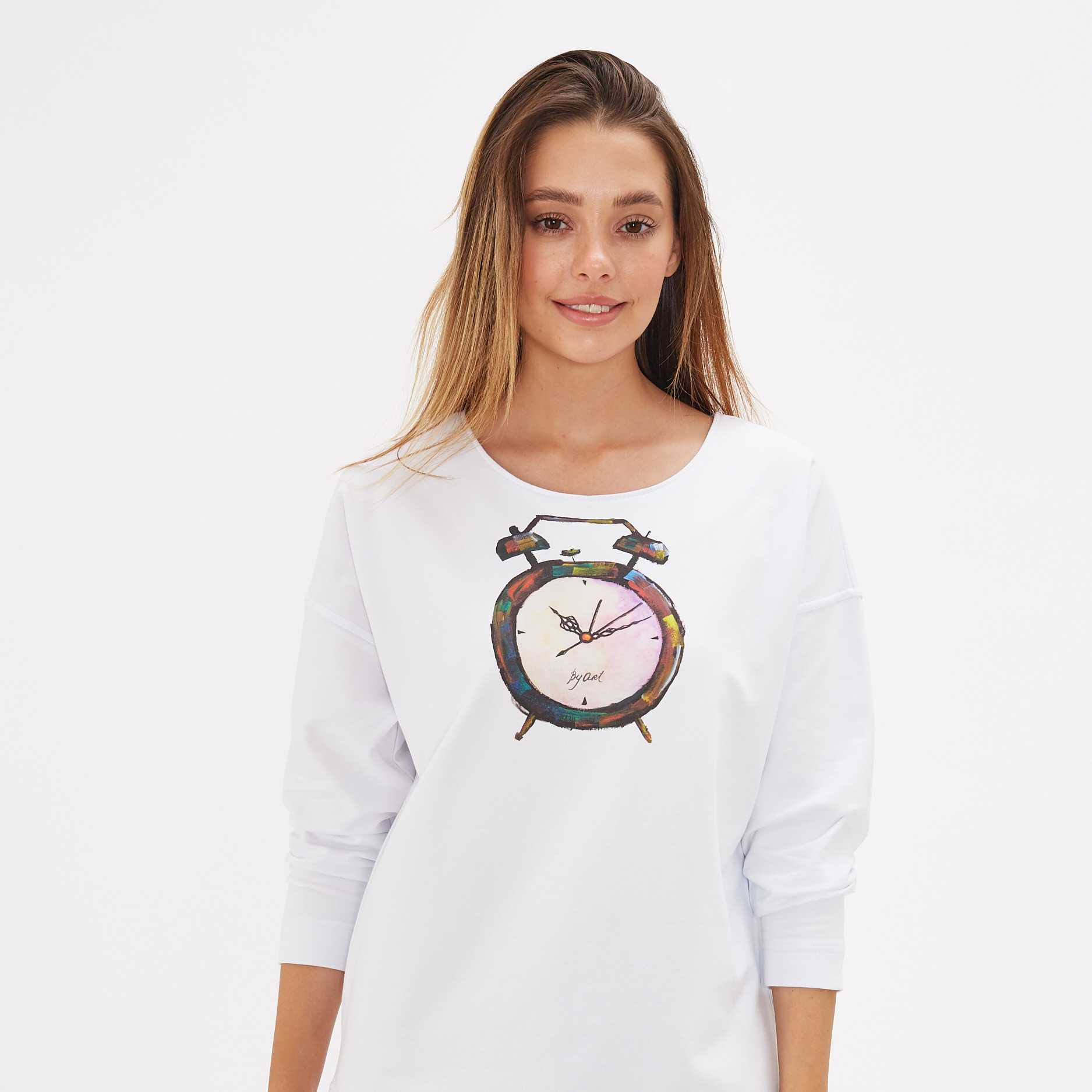 Свитшот с принтом Будильник