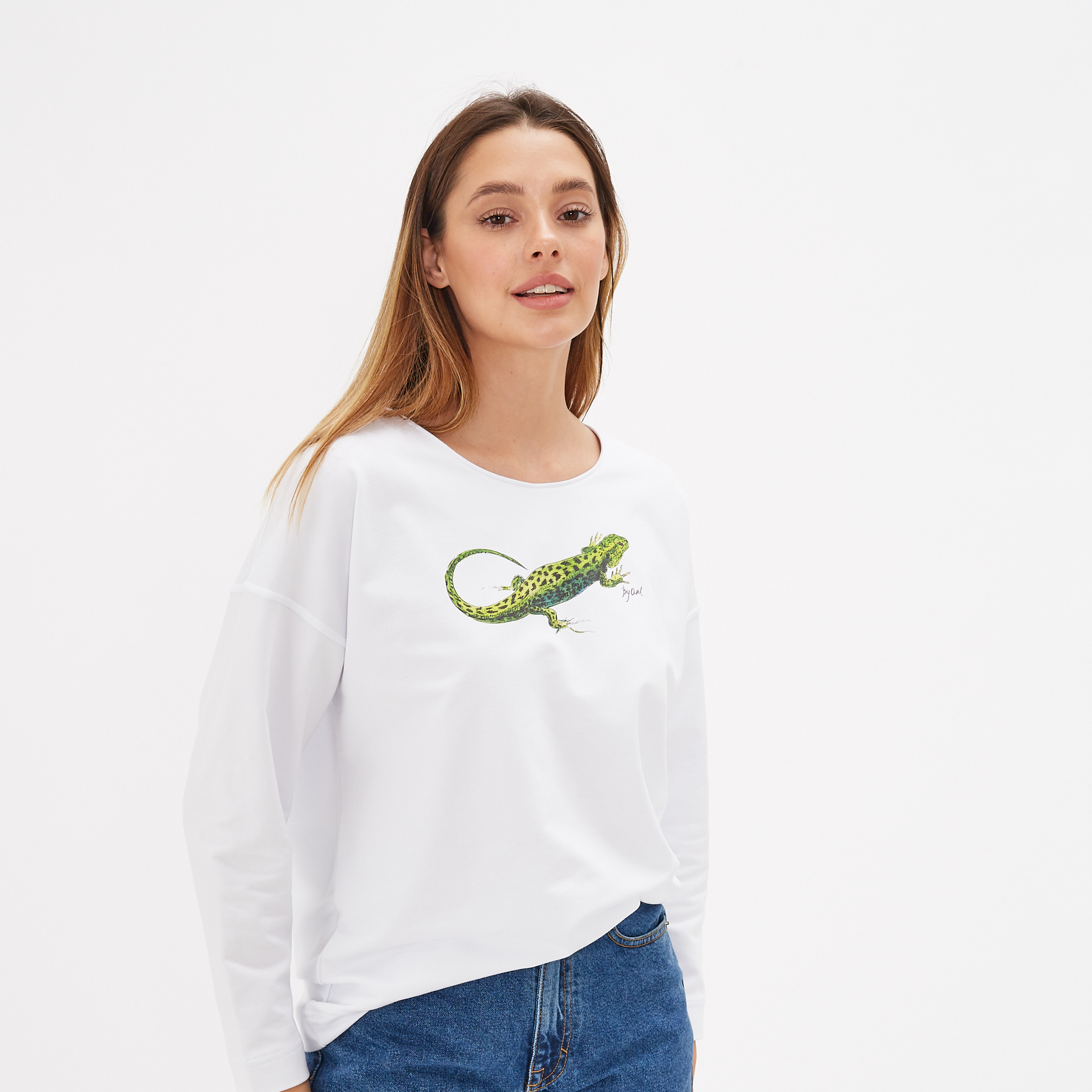 Свитшот с принтом Ящерица