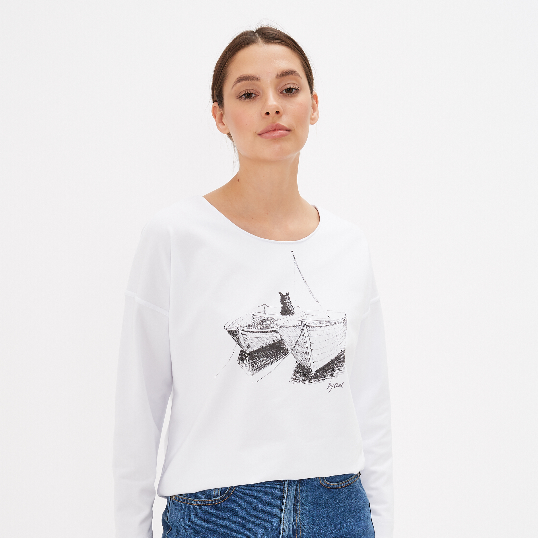 Свитшот с принтом Лодки