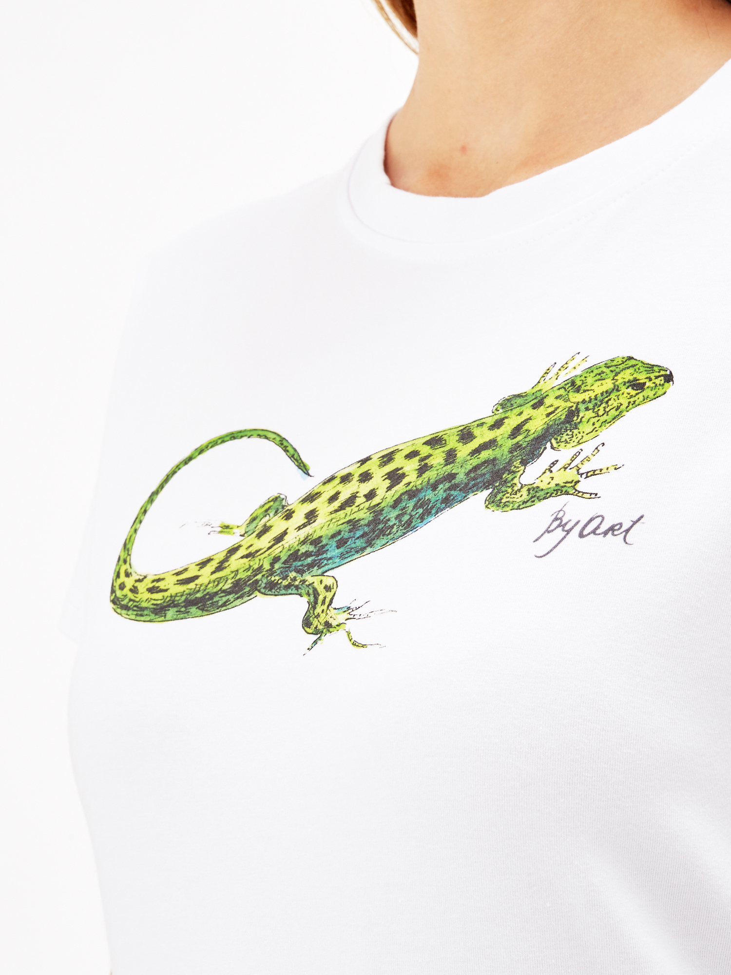Футболка c принтом Ящерица