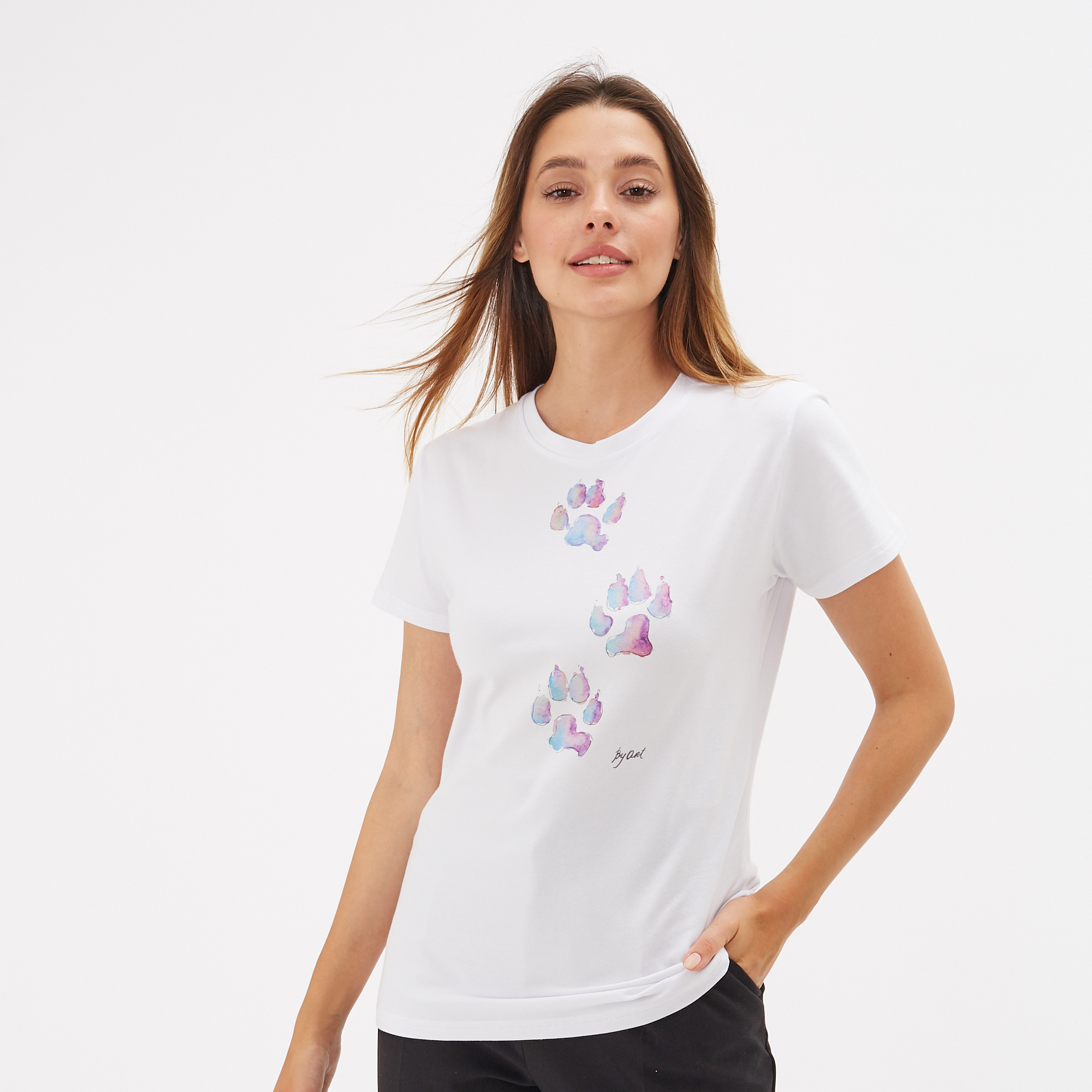 Футболка c принтом Следы