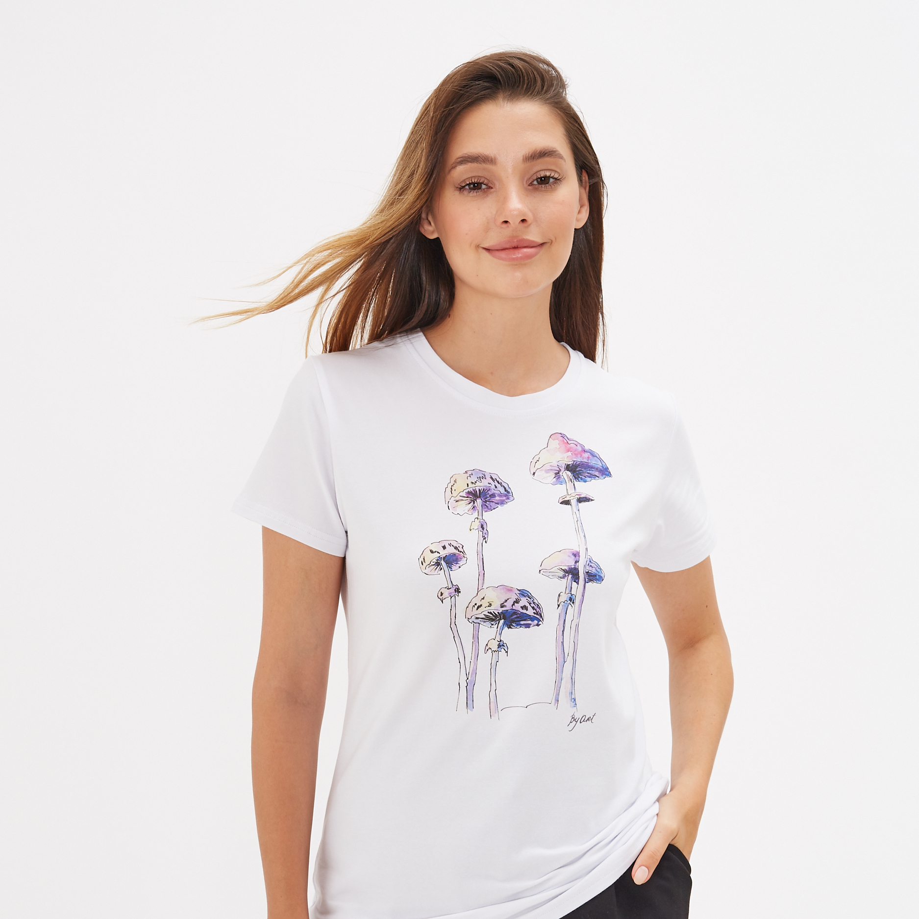 Футболка c принтом Грибы