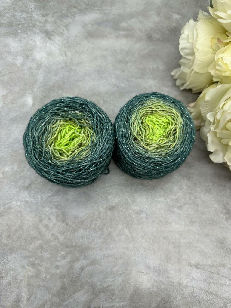 Градиент зеленый-лайм (с люрексом)