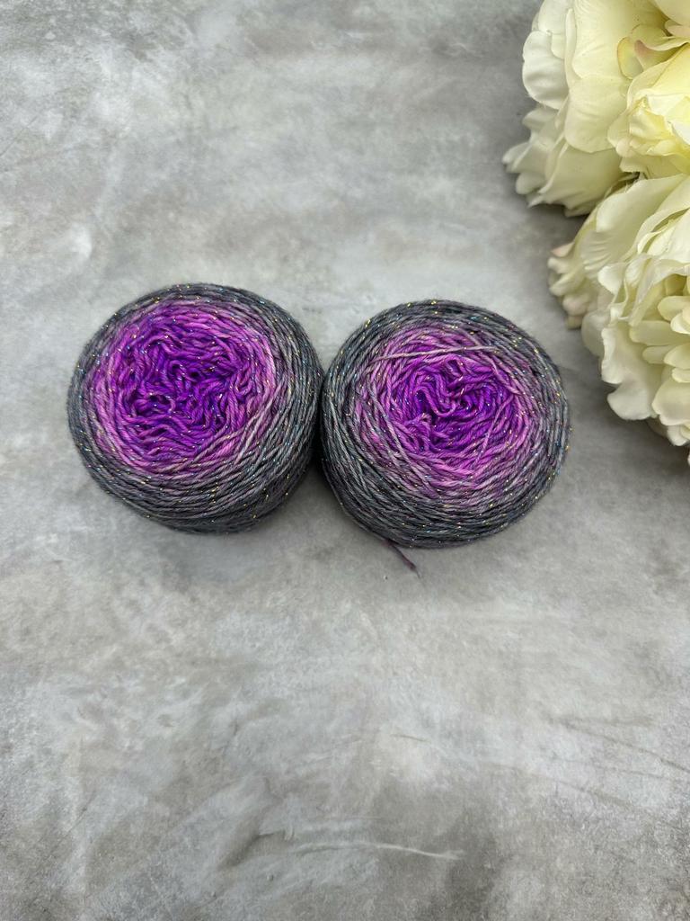 Градиент серый-фуксия  (с люрексом)