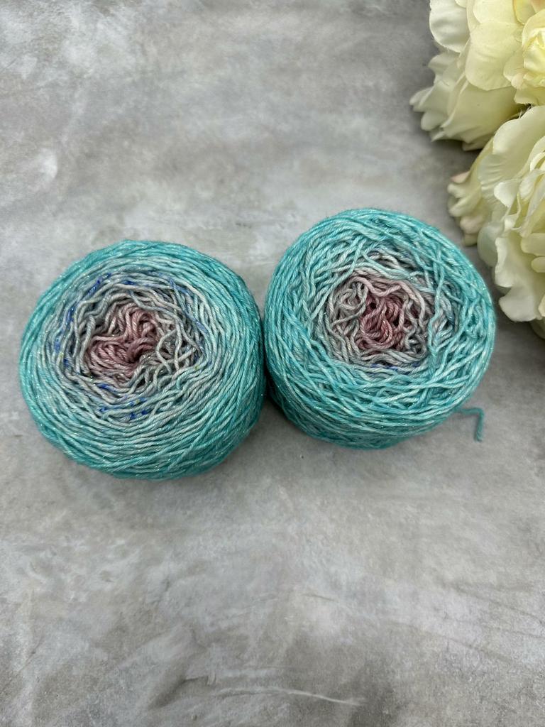 Градиент тиффани-пудра  (с люрексом)