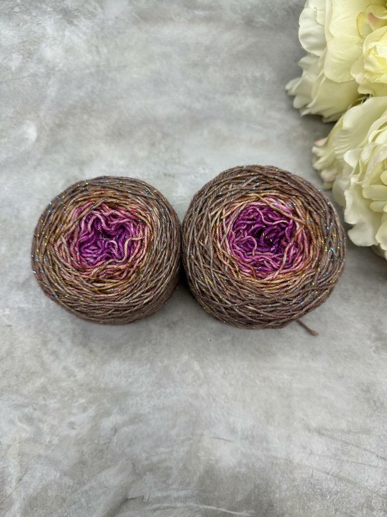 Градиент коричневый-фуксия   (с люрексом)