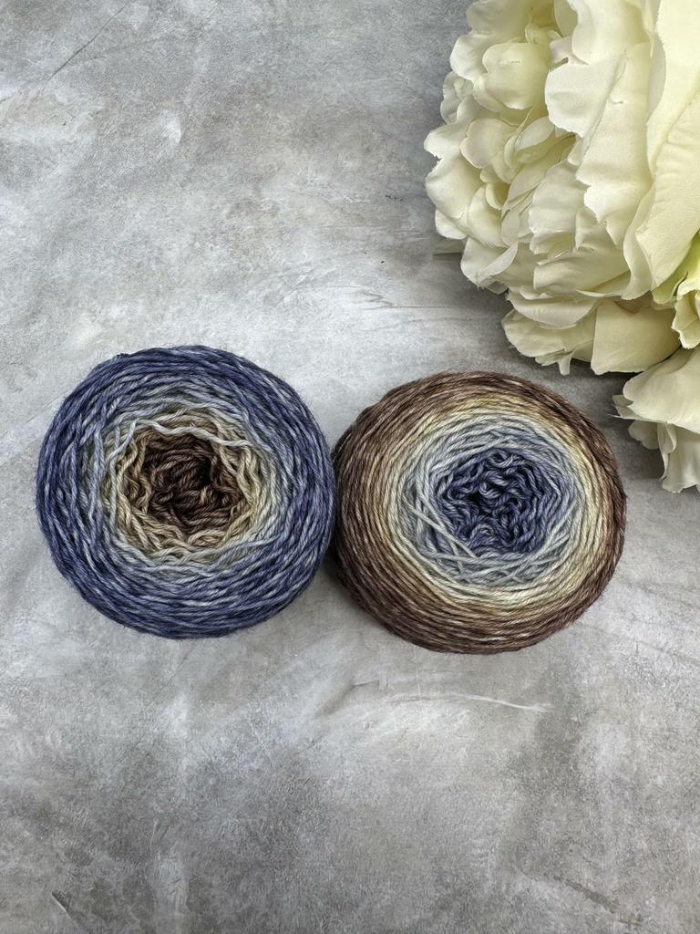 Градиент голубовато-сиреневый и шоколад