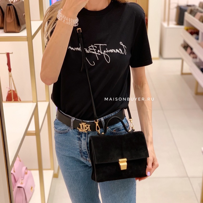 сумка Coccinelle Frances suede mini цвет черный HB0008G