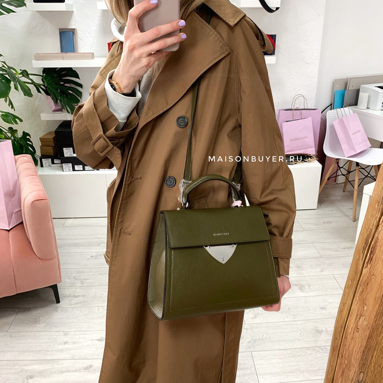 сумка Coccinelle b14 medium цвет evergreen / хаки HB0034S
