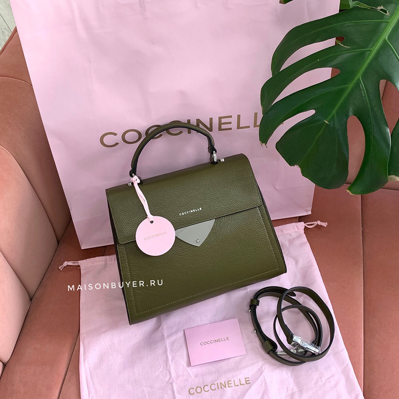 сумка Coccinelle b14 medium цвет evergreen / хаки HB0034S