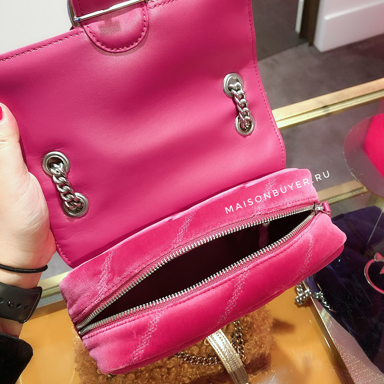 сумка Pinko MINI PUFF QUILT VELVET AW20/21 цвет FUCHSIA / фуксия HB0102P