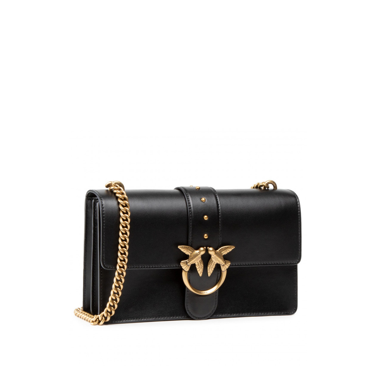 сумка PINKO CLASSIC LOVE BAG SIMPLY SS21 NERO LIMOUSINE ANTIQUE GOLD / черный HBSIMPLY09M