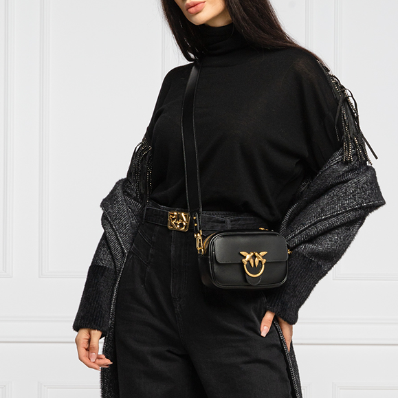 сумка PINKO BABY SQUARE BAG цвет black / черный HBASQUARE03B