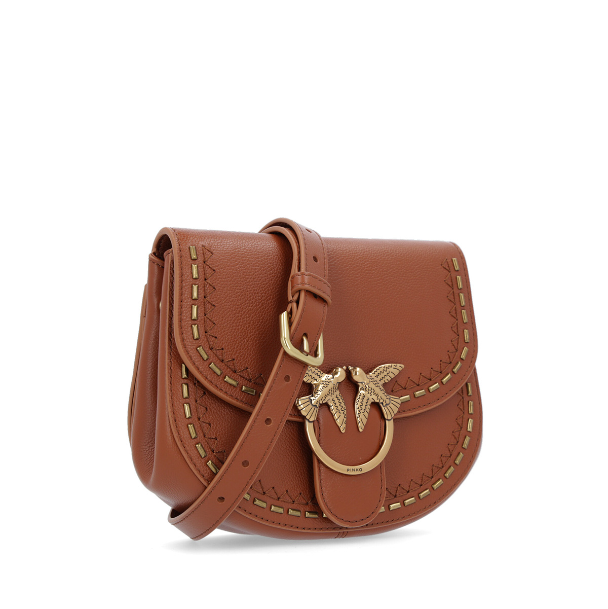 сумка PINKO GO-ROUND SOFT BUBBLES AW20/21 цвет cognac / коньяк HBGOROUND03S