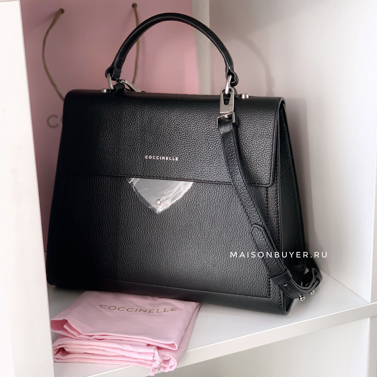 сумка Coccinelle b14 medium цвет black / черный HBB1407M