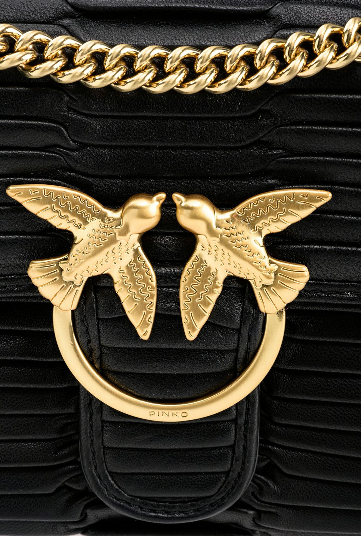 сумка PINKO LOVE PUFF BANANA EFFETTO ORIGAMI AW20/21 цвет black / черный HBPUFF16S HBPUFF16M