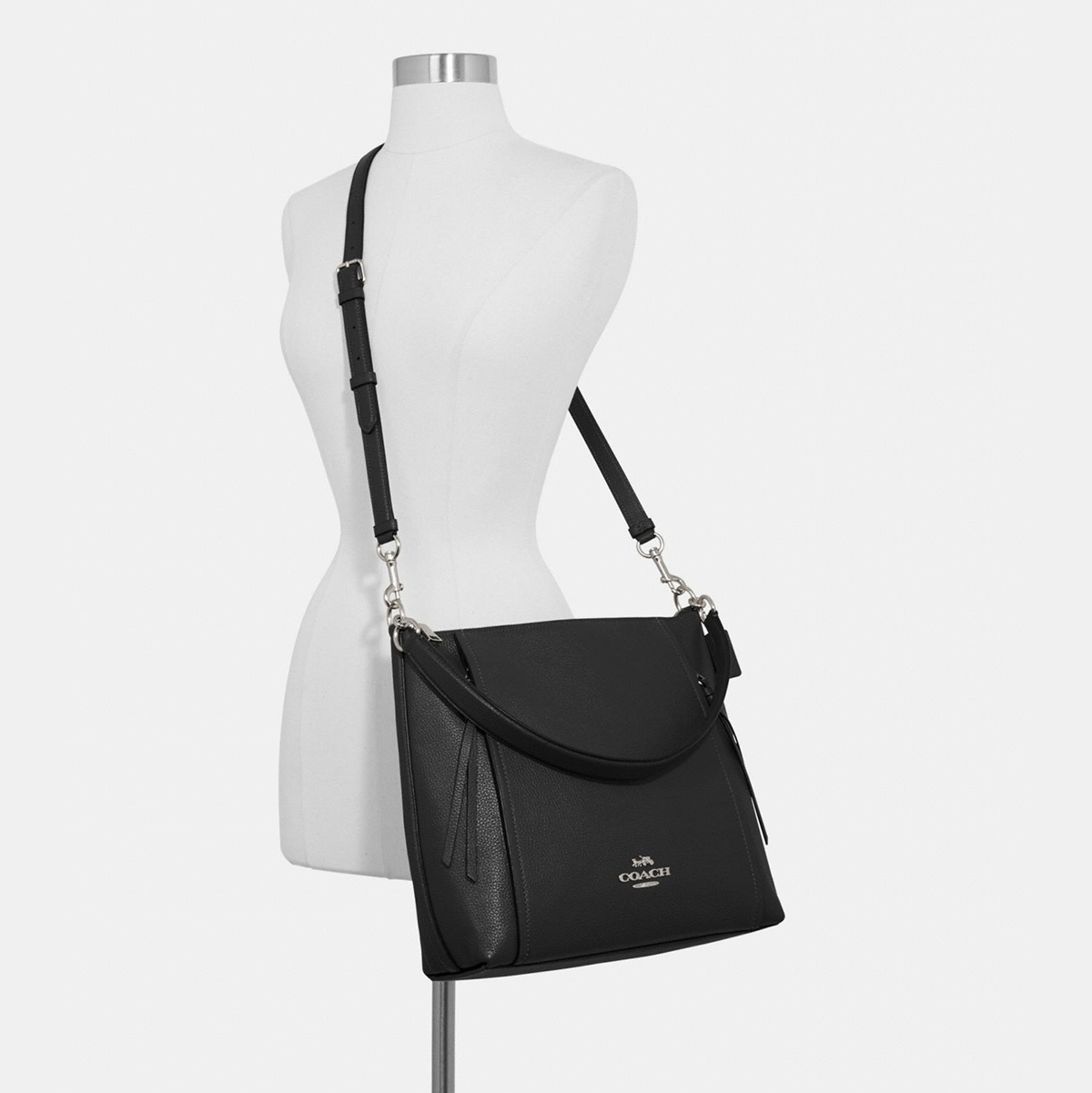 сумка Coach Marlon Hobo цвет black silver / черный HBMarlon01