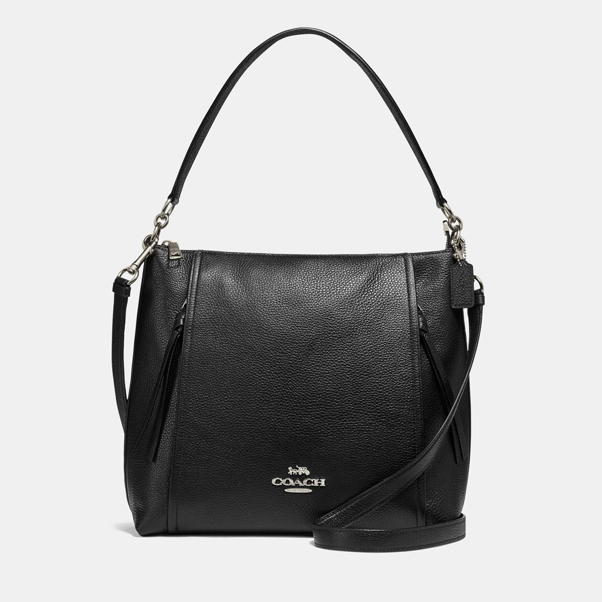 сумка Coach Marlon Hobo цвет black silver / черный HBMarlon01