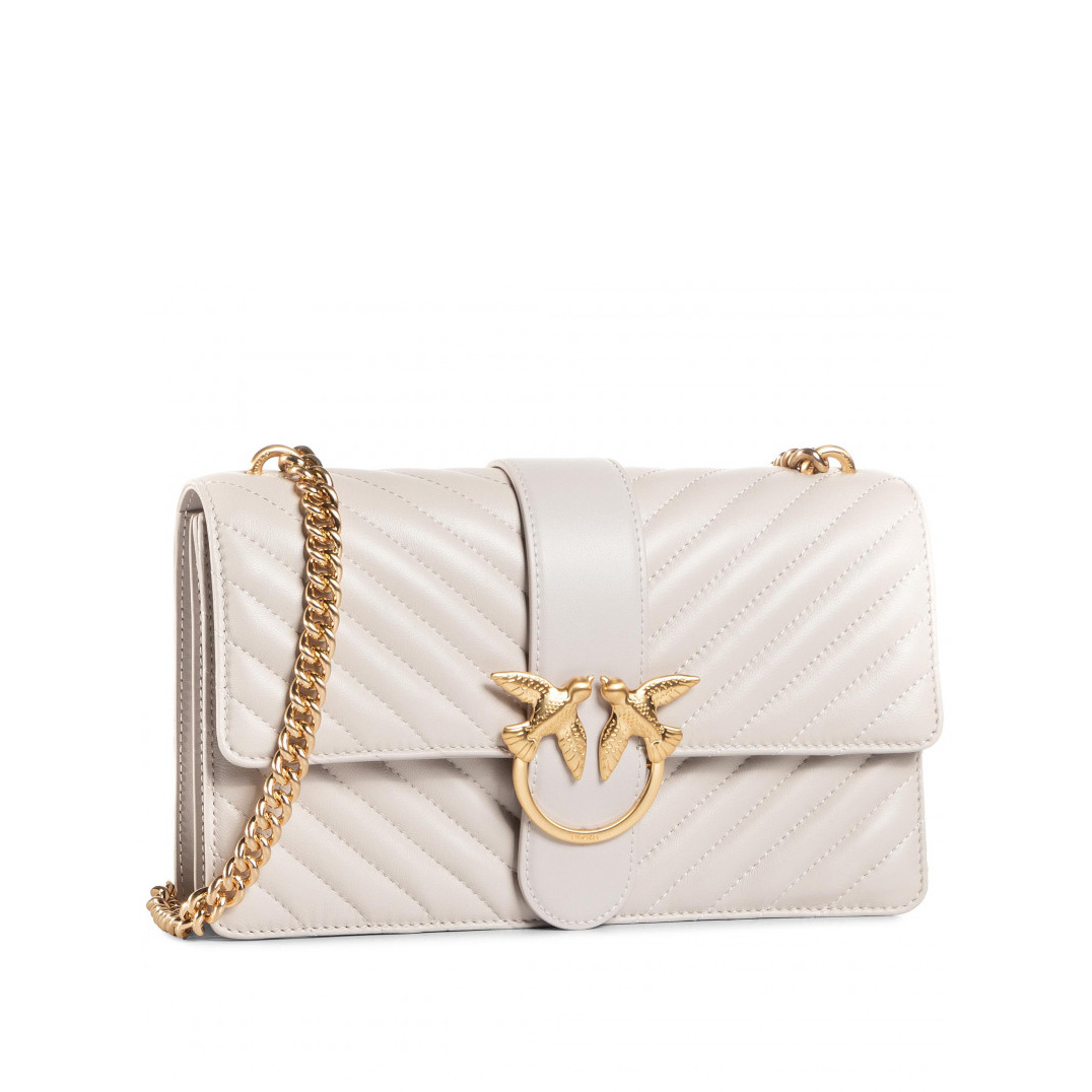 сумка PINKO LOVE CLASSIC ICON QUILTED NAPPA AW20/21 цвет Ghiaccio / серо-беж HBQUILT02M