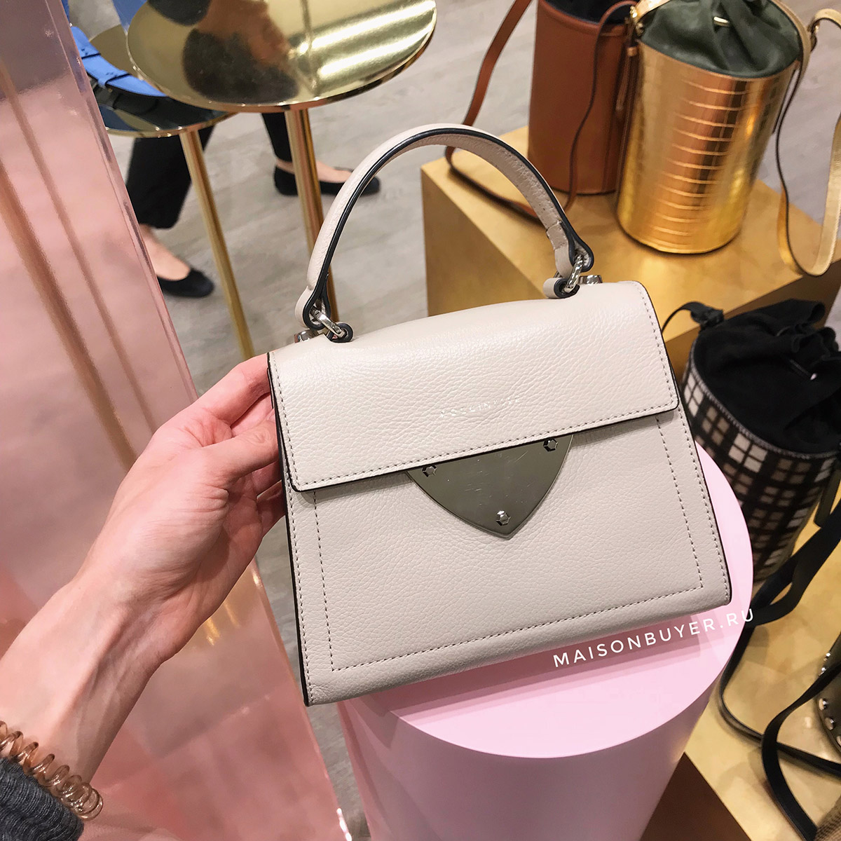 сумка COCCINELLE B14 MINI цвет SEASHELL / серо-беж HBB1403S