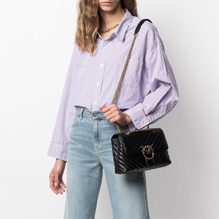 сумка PINKO LOVE LADY PUFF V QUILT SS21 цвет NERO LIMOUSINE / BLACK / черный HBPUFF27M