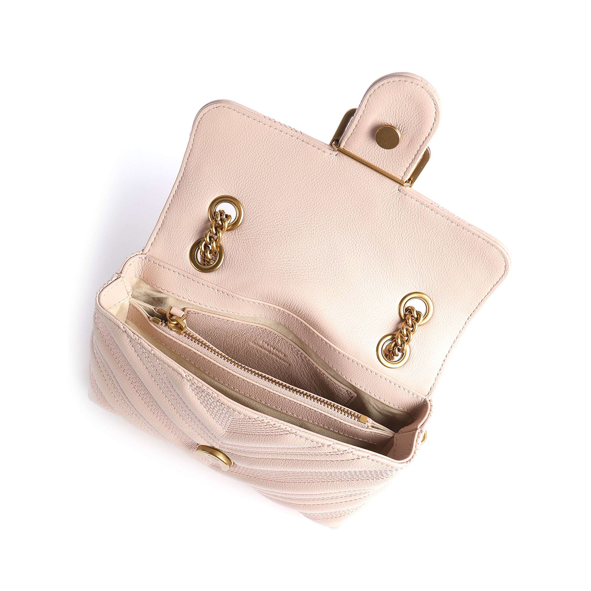 сумка Pinko PUFF MINI CHEVRON AW20/21 цвет ROSE DUST PINK / пудра