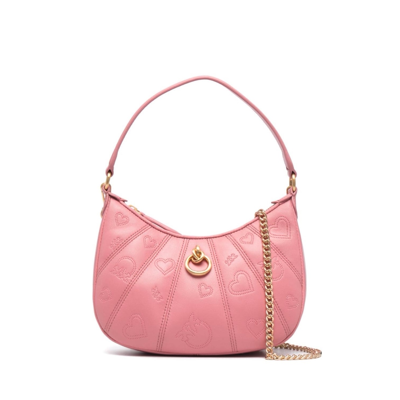 сумка PINKO MINI LOVELINK BAG HALF MOON цвет PINK - BLUSH / розовый HBLOVELINK01S