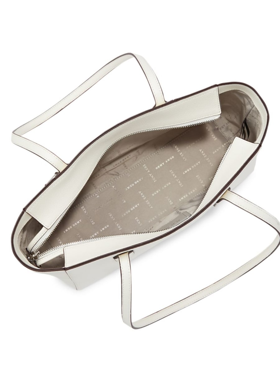 сумка DKNY Leather Lola Tote цвет White/Silver/белый HBLola01T