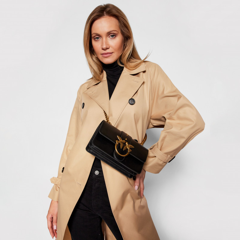 сумка PINKO MINI LOVE SIMPLY SS21 цвет LIMOUSINE BLACK ANTIQUE GOLD / черный HBSIMPLY13S