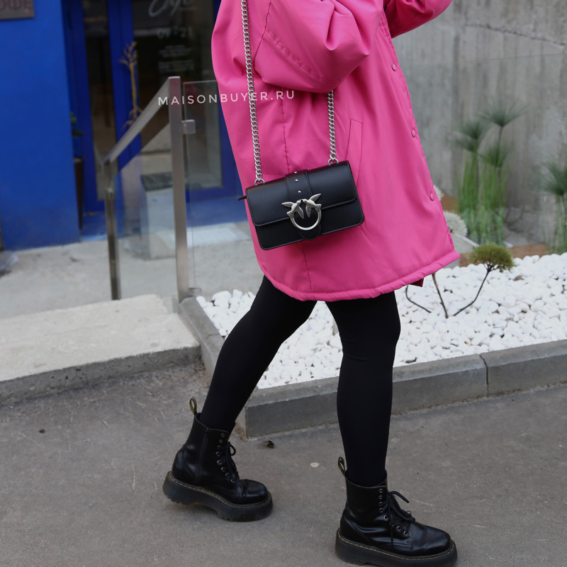 сумка MINI LOVE SIMPLY SS21 цвет LIMOUSINE BLACK SILVER / черный HBSIMPLY10S