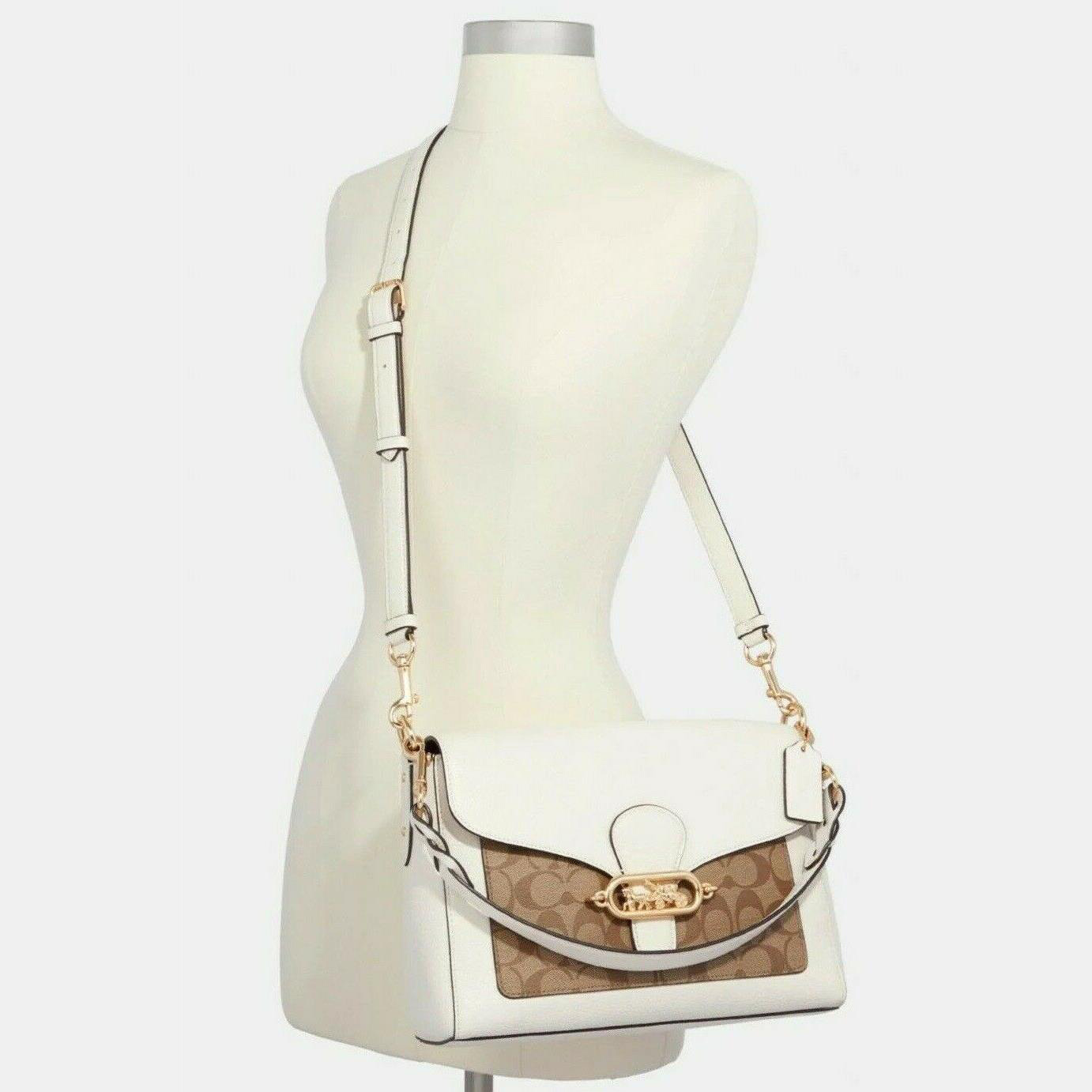 сумка Coach Jade Messenger Flap Satchel Bag Signature Canvas цвет KHAKI/CHALK HBJade02