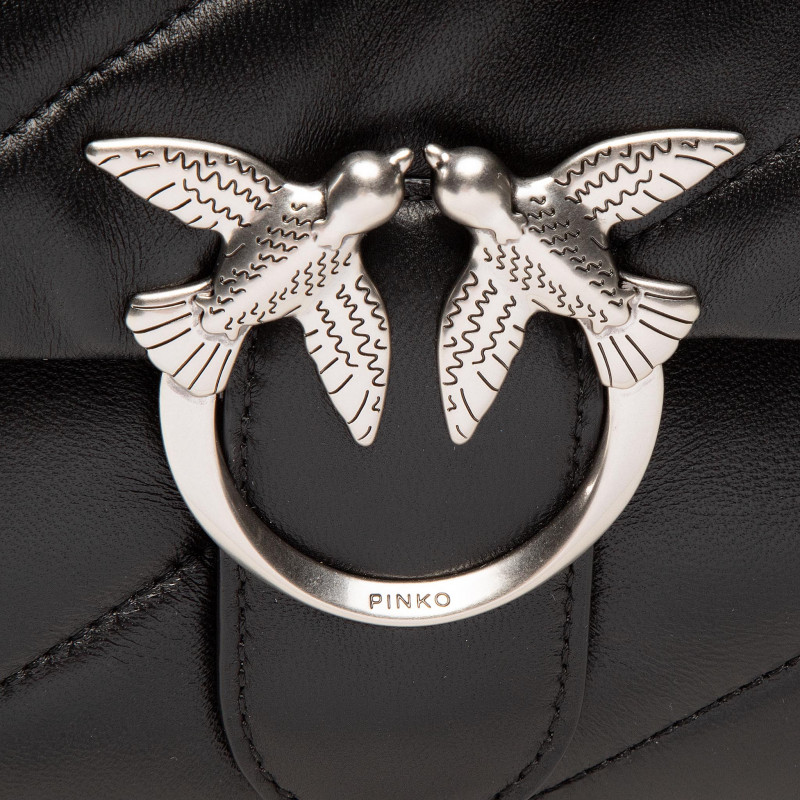 сумка PINKO PUFF CLASSIC SS21 цвет NERO LIMOUSINE SILVER / черный HBPUFFMQUILT04M