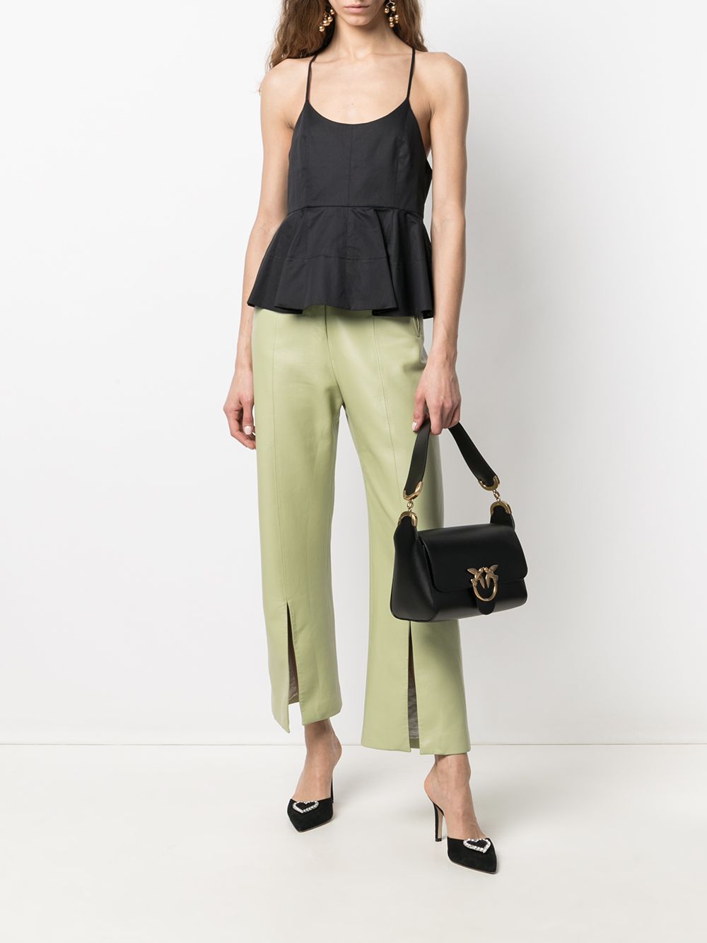 сумка PINKO SHOULDER LOVE BAG SIMPLY  SS21 NERO LIMOUSINE ANTIQUE GOLD  / ЧЕРНЫЙ HBSHOULDER01M