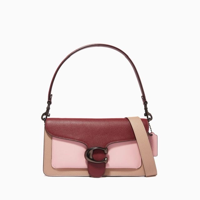 сумка COACH TABBY Shoulder Bag 26 цвет powder pink multi / бордо + беж + розовый HBTabby2608