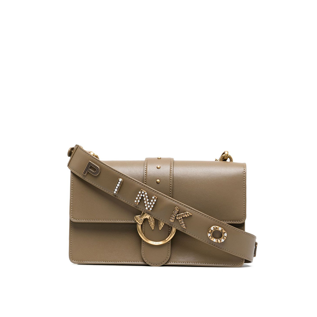 сумка PINKO CLASSIC ICON SIMPLY PINKO TI AMO AW21/22 цвет ASHEN WALNUT / хаки MBICON07M