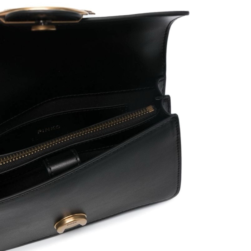 сумка PINKO MINI LOVE SIMPLY AW21/22 цвет LIMOUSINE BLACK ANTIQUE GOLD / Черный HBSIMPLY18S