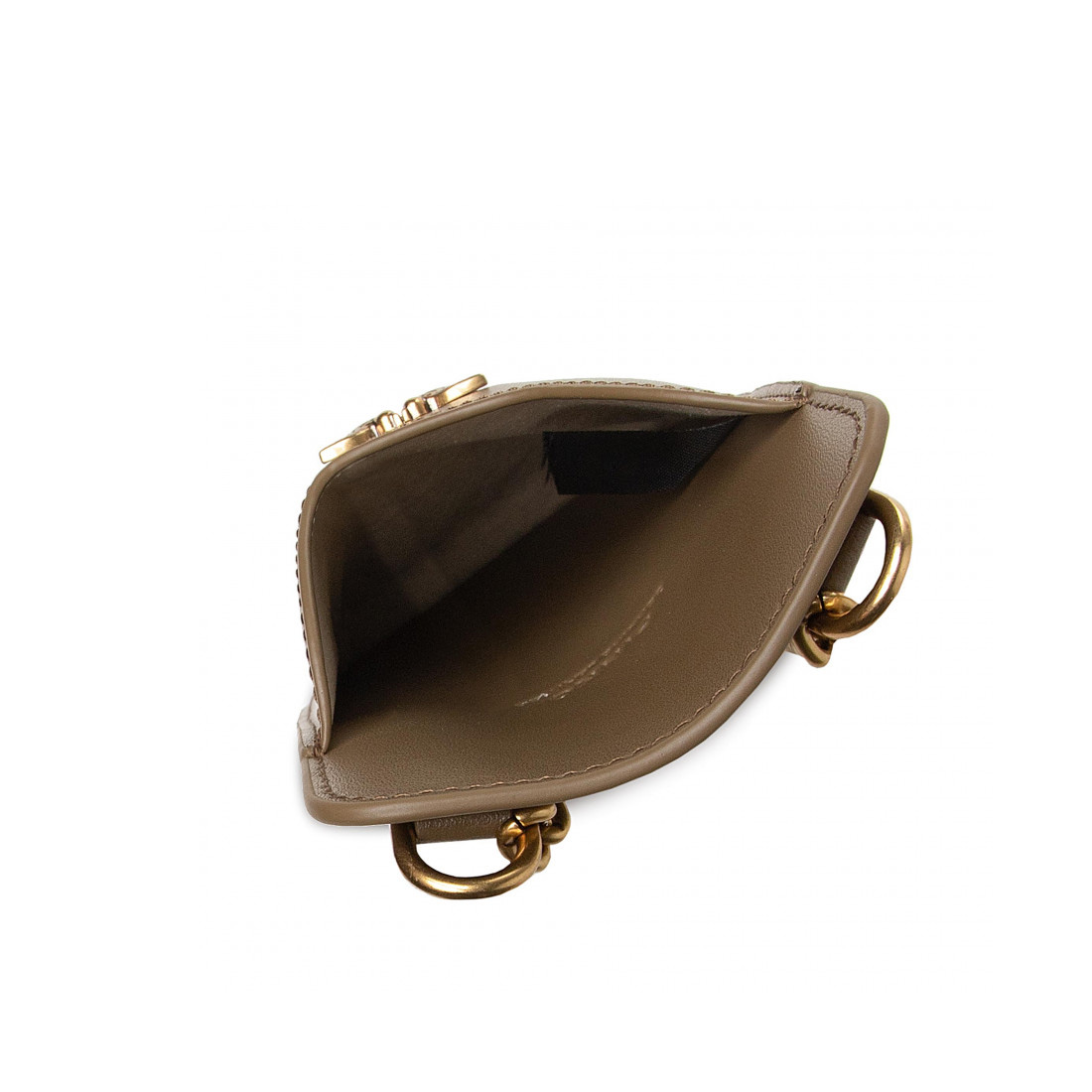 чехол для телефона PINKO LEATHER SMARTPHONE HOLDER AW21/22 цвет ASHEN WALNUT / Хаки PINKOPHONE02