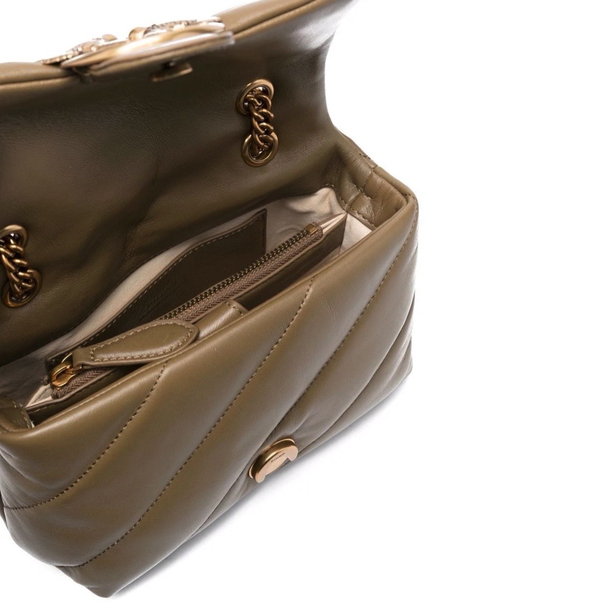 сумка PINKO LOVE CLASSIC PUFF MAXI QUILT AW’21/22 цвет OLIVE / Оливковый PUFFMQUILTAW212202M