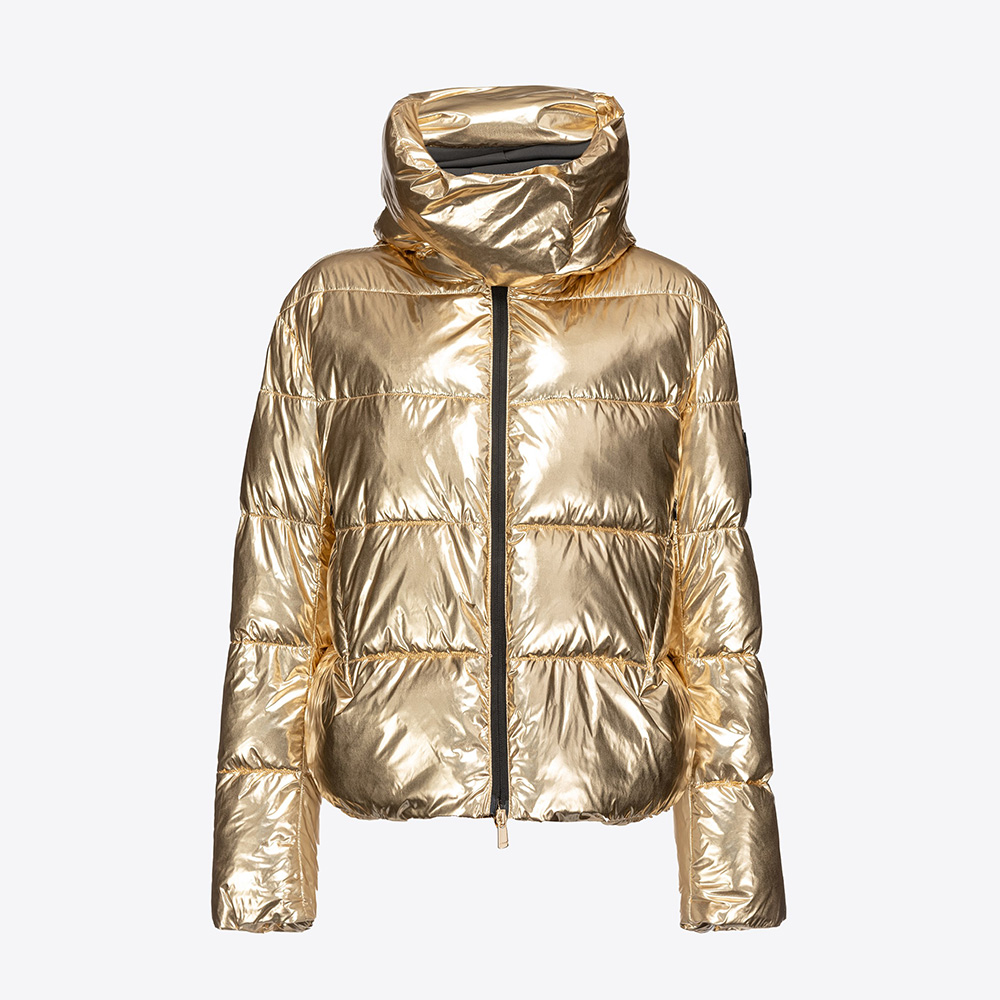 пуховик PINKO MIRROR-EFFECT DOWN JACKET AW’21/22 цвет pale gold / золото PINKOPUFFER08